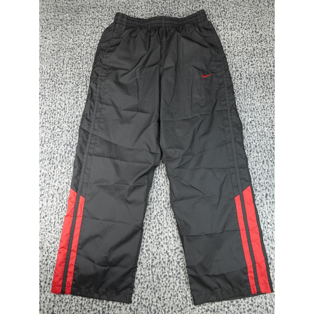 Nike Track Pants Mens XXL Black Red Side Stripe Mesh Lined 255739-010